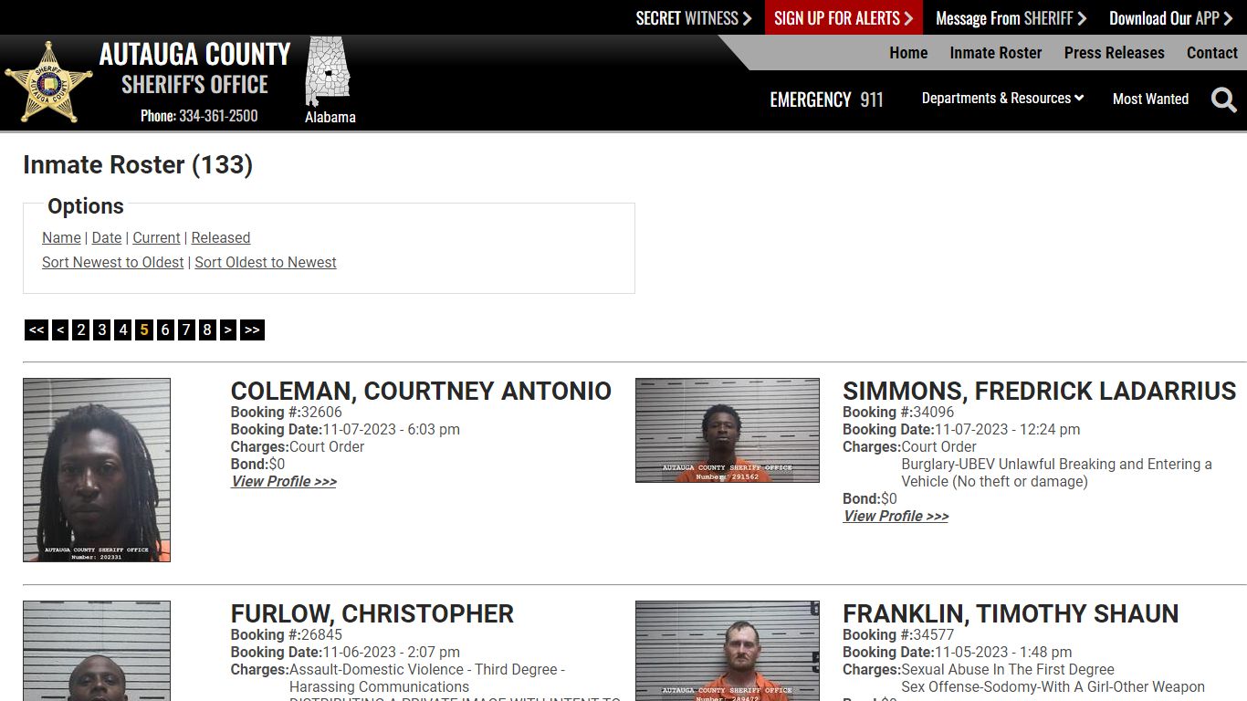 Inmate Roster - Autauga County, AL Sheriff's Office